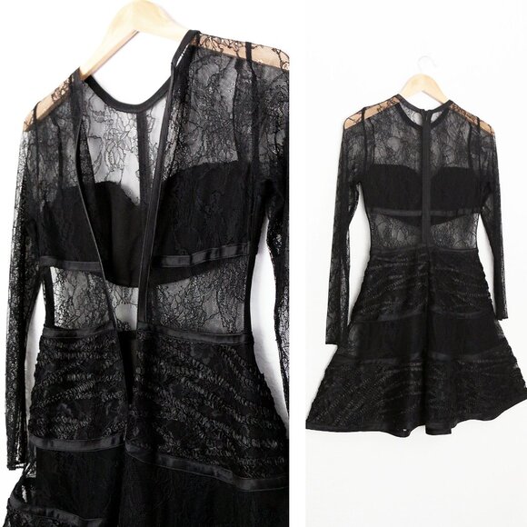 NEW Alexis Adal Dress S Black Sheer Lace Dark Romantic Whimsigoth Fairy $715 - Picture 10 of 16